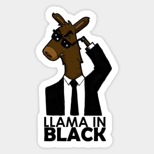 Llama in black Sticker